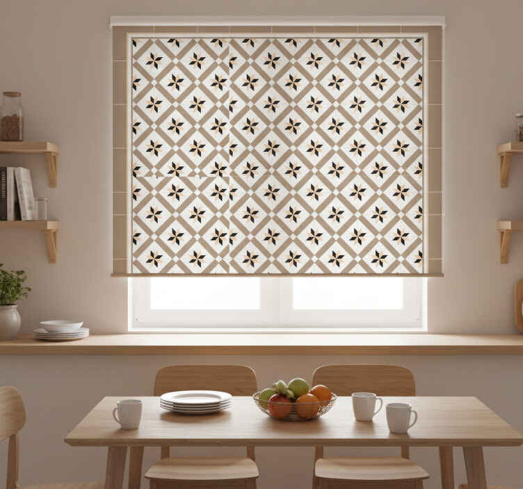Hydraulic brown roller blind for kitchen window - TenStickers
