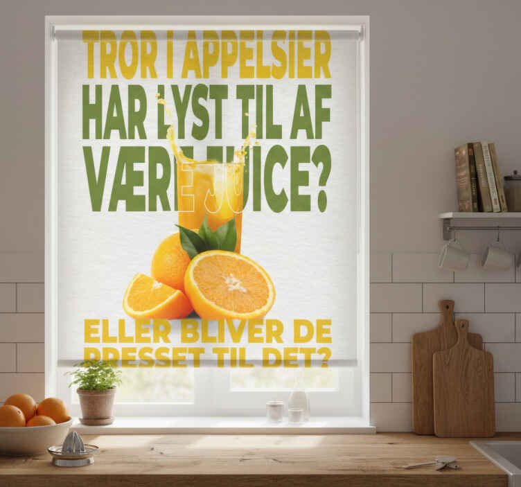 Oranges ready to be juice roller blind for kitchen window - TenStickers