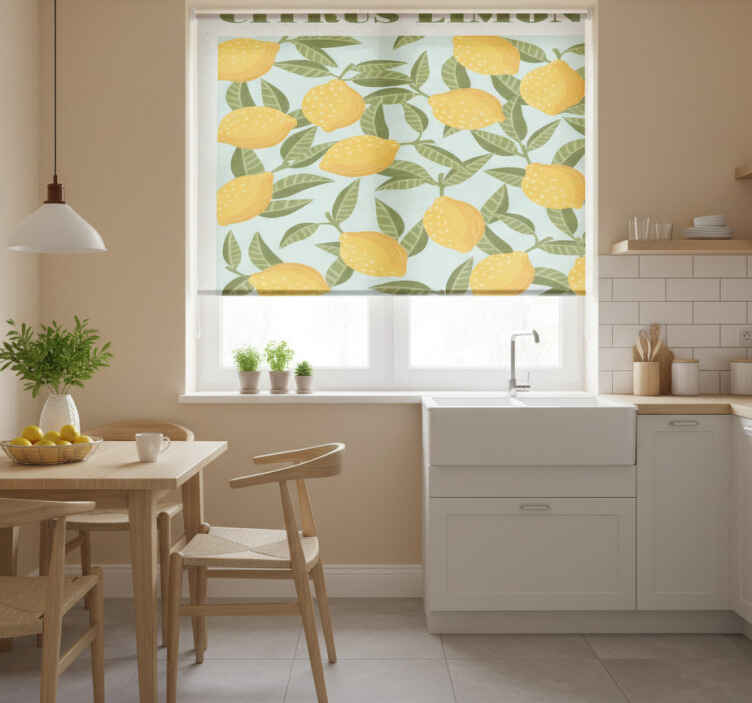 Lemon fruit roller blind for kitchen window - TenStickers
