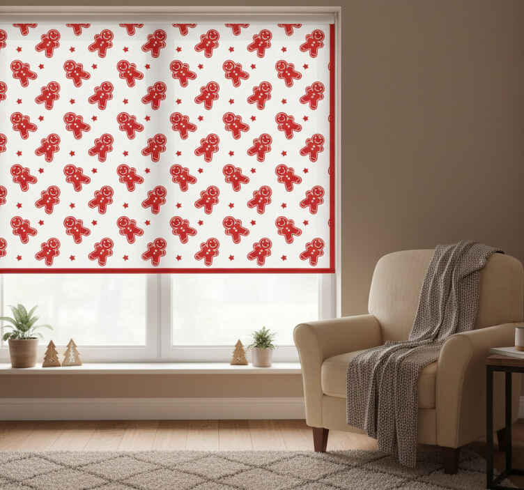 Red roller blind christmas cookies - TenStickers