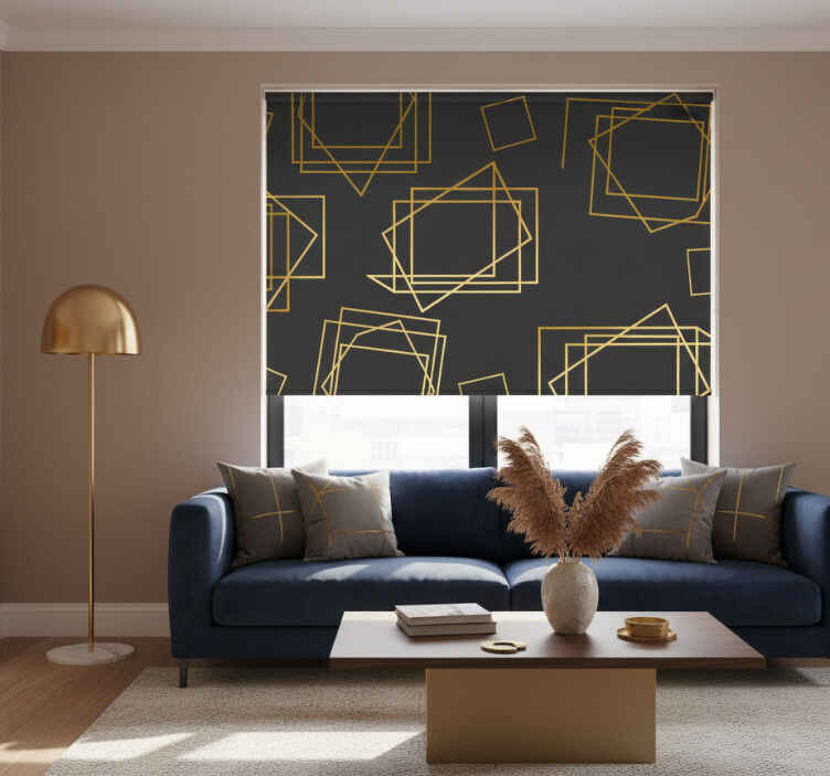 Black roller blind rectangles and squares - TenStickers