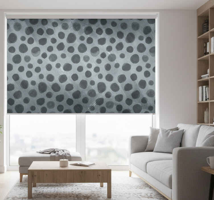 Black roller blind in grey tone circles - TenStickers