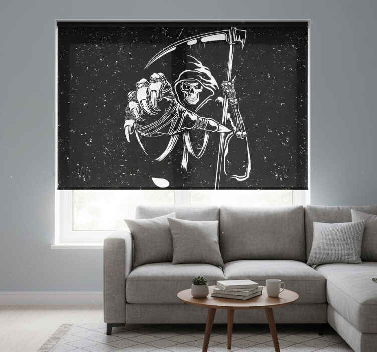 Black roller blind evil silhouette original decal - TenStickers