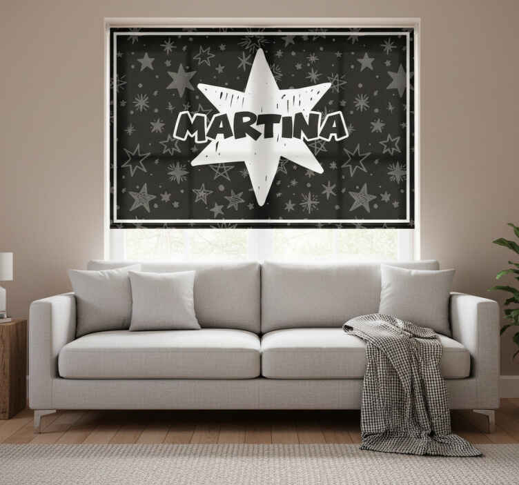 Black roller blind custom star - TenStickers
