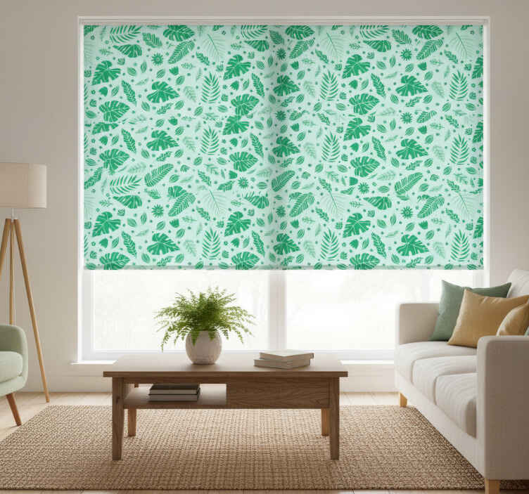 Store enrouleur vert feuilles tropicales - TenStickers