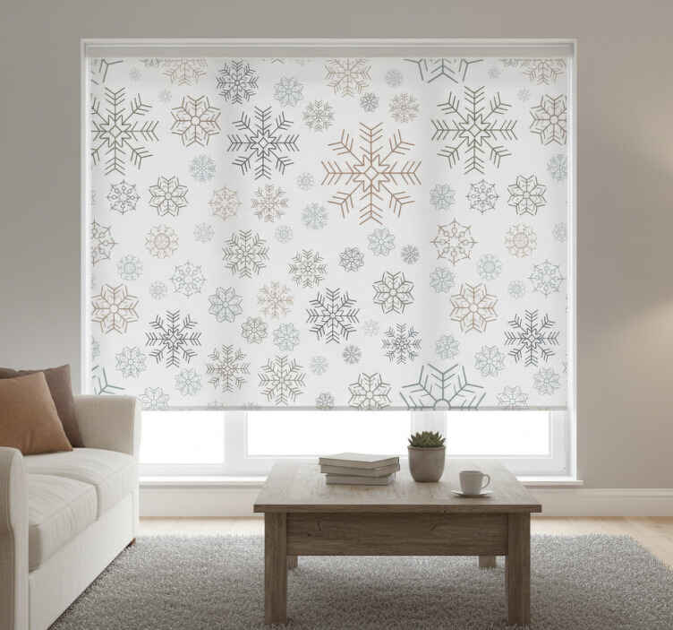Grey blind with snowflake patterns - TenStickers