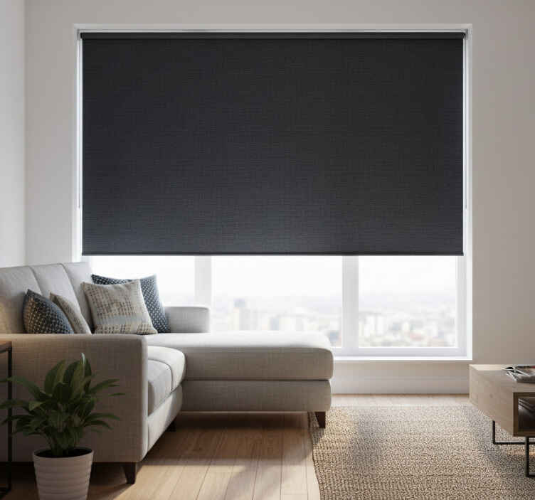 Grey blind with black striped background - TenStickers