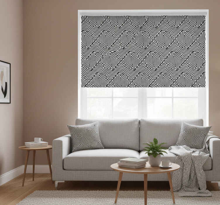 Grey blind for elegant black and white restaurant - TenStickers