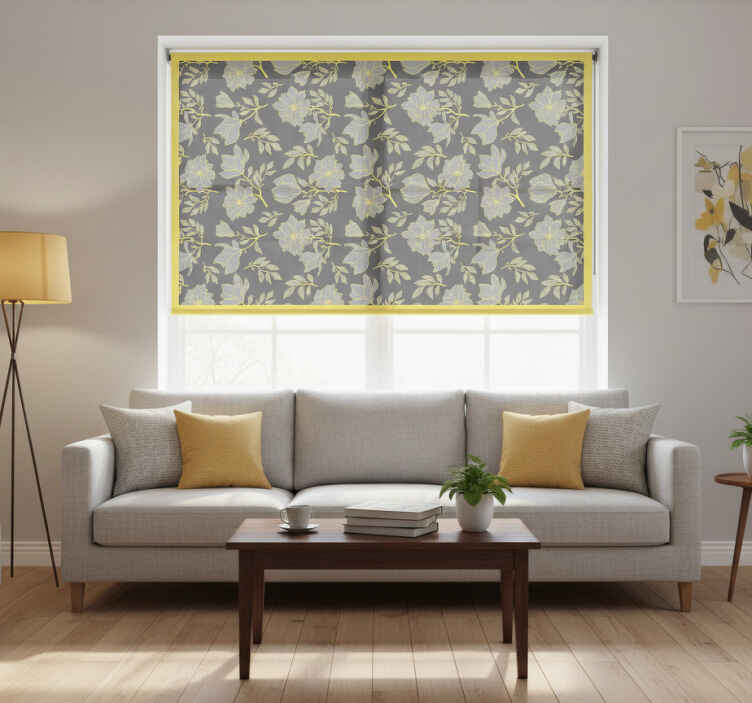 Grey blind in pantone floral design - TenStickers