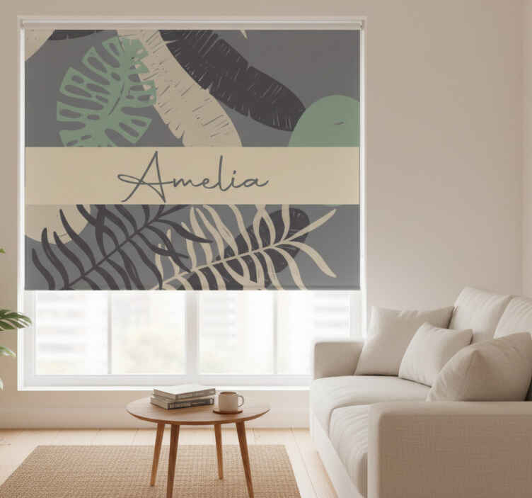 Beige roller blind bohemian style jungle - TenStickers