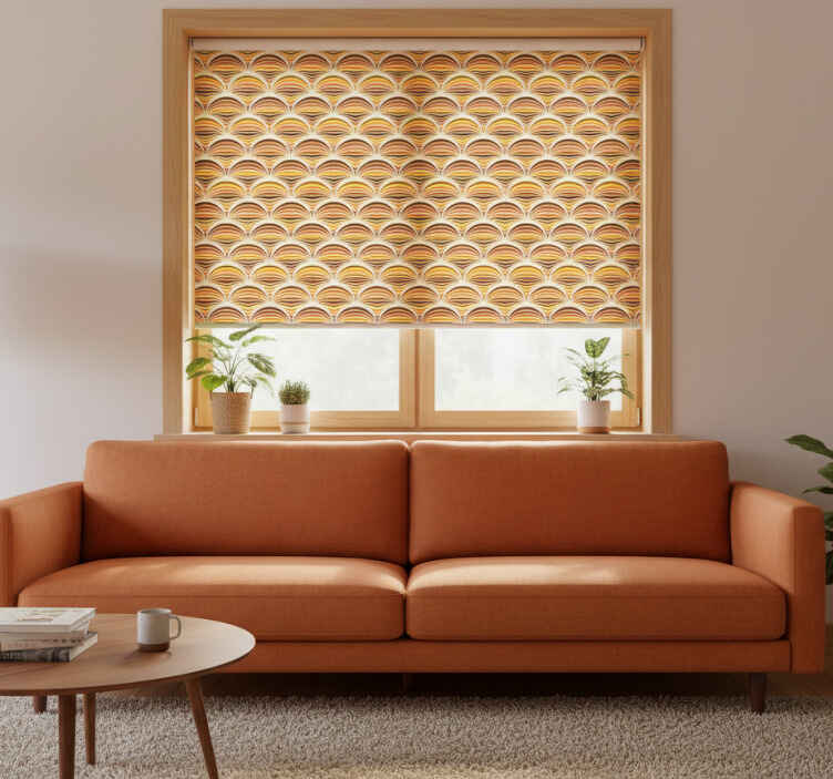 Rollo fenster beige mit 70er jahre muster mantel - TenStickers