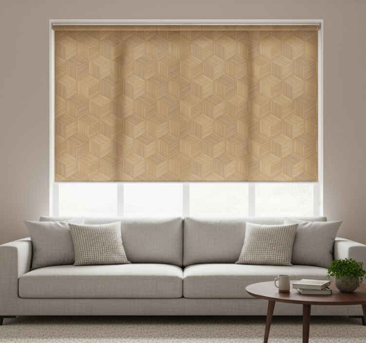 Rollo fenster beige mit bambusrohren - TenStickers