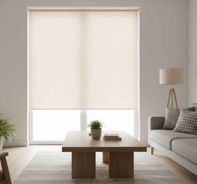 Rollo fenster beige mit beige textilunterlage - TenStickers