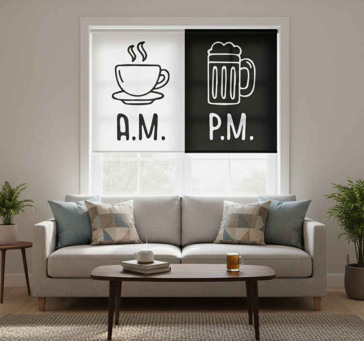 Black roller blind for morning coffee and evening beer - TenStickers