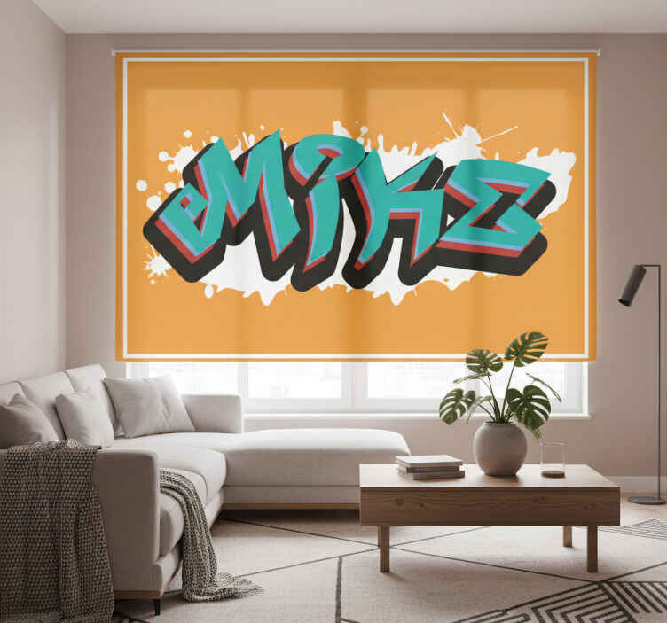 Orange roller blind wild style king graffiti - TenStickers