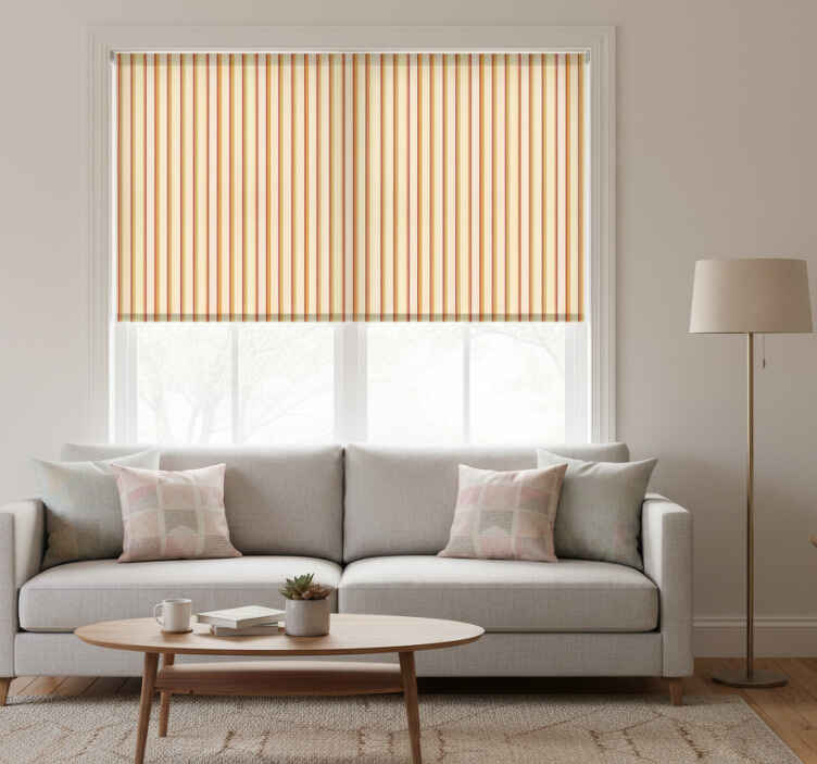 Orange roller blind with retro pastel stripes - TenStickers