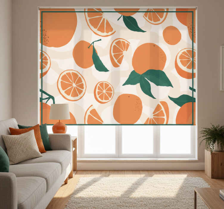 Orange roller blind tangerine slices - TenStickers