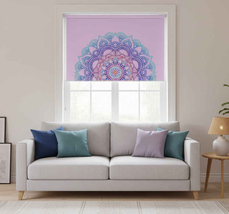 Toile fenêtre violet demi mandala - TenStickers