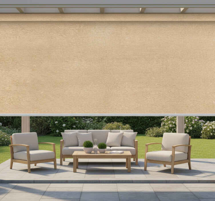 Toile fenêtre extérieur texture de jute naturel - TenStickers