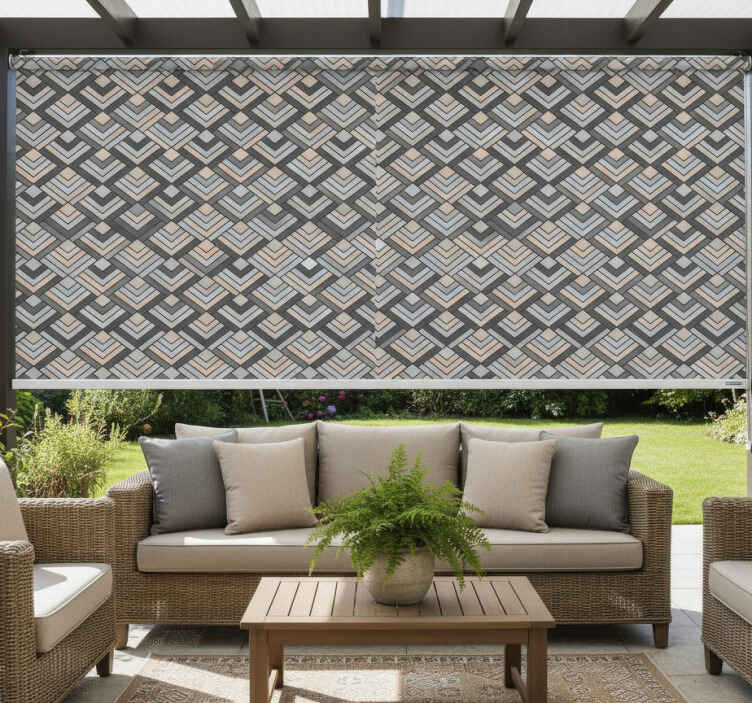 Tenda a rullo esterni motivo astratto stile picasso - TenStickers