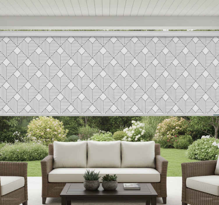 Toile fenêtre extérieur motif régulier blanc - TenStickers