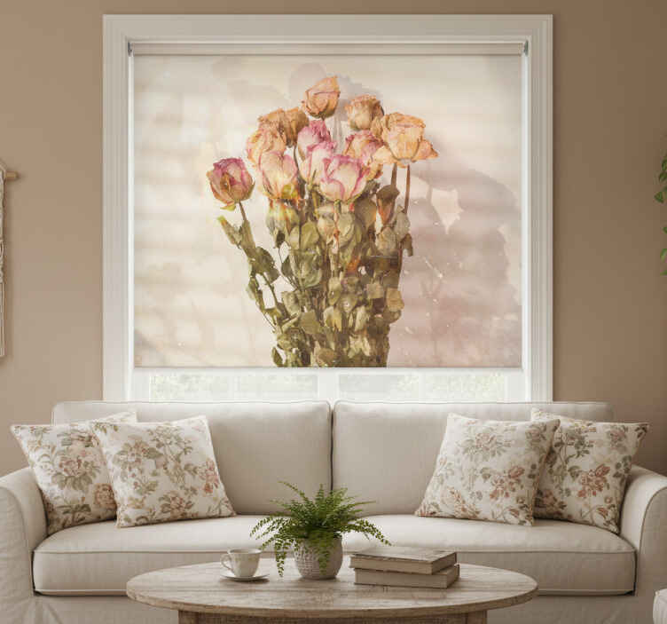 Estor enrollable salón flores silvestres campestres - TenVinilo