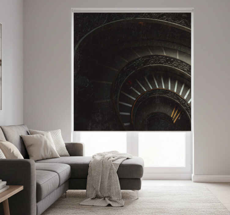 Rollo fenster wohnzimmer dunkles treppenhaus bild - TenStickers
