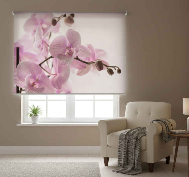 Estor enrollable habitación diseño orquídea - TenVinilo