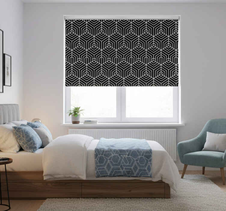 Rulou geam cameră linii abstracte formă hexagonală - TenStickers