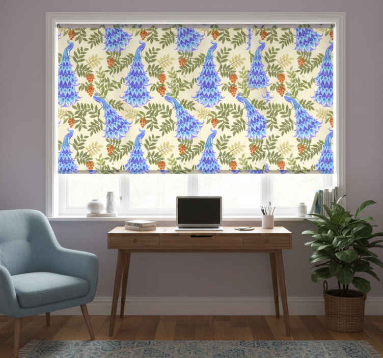 Bedroom roller blind magic peacock feather - TenStickers