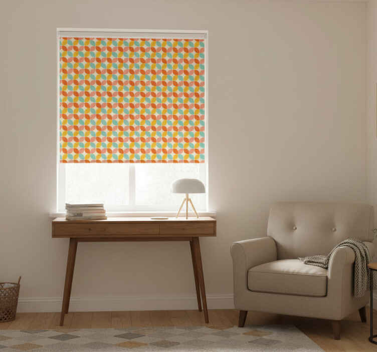 Bedroom roller blind in multicolor squares - TenStickers