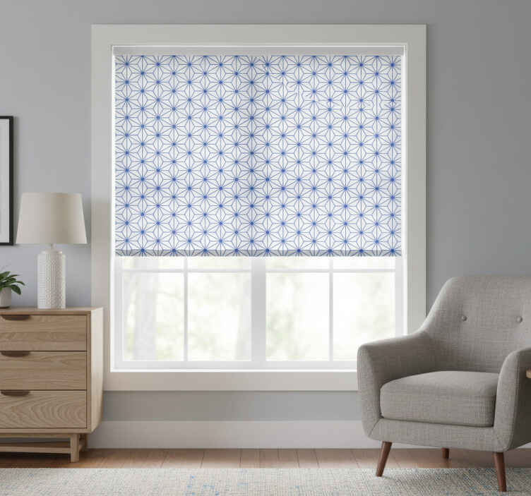 Estor enrollable habitación azulejos estrellas azules - TenVinilo
