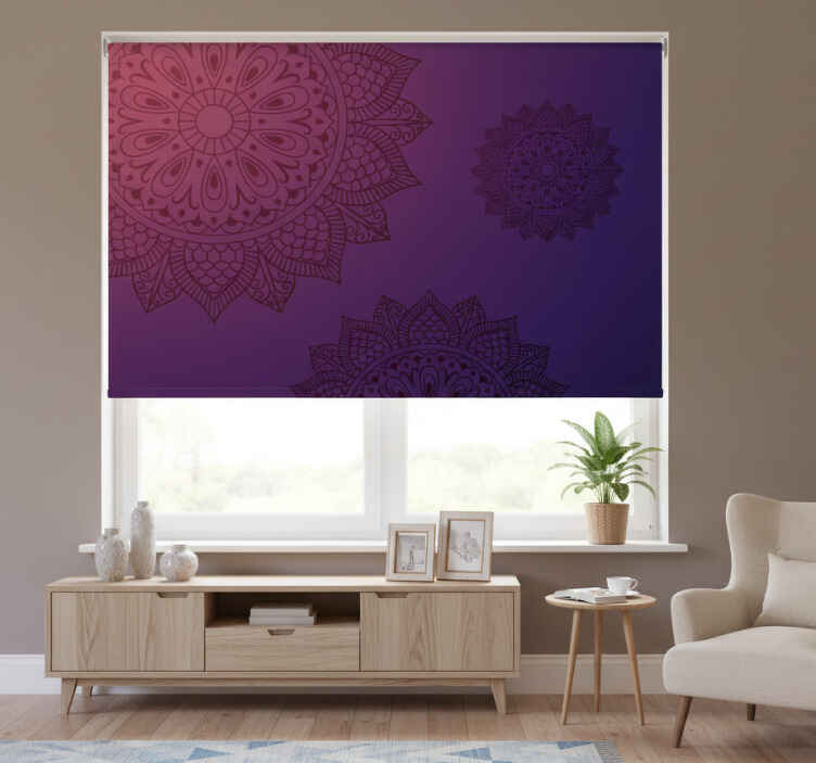 Estor enrollable habitación mandala azul brillante - TenVinilo
