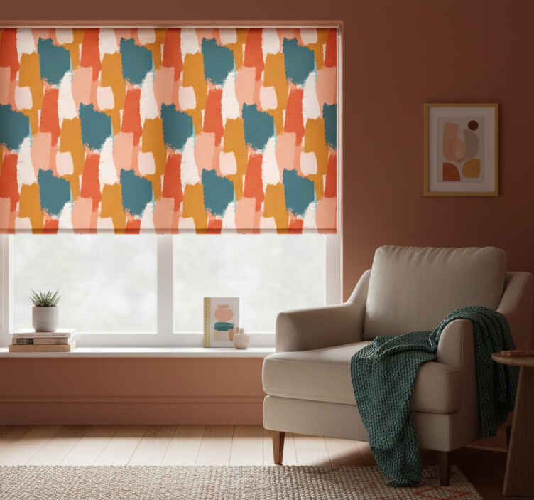 Bedroom roller blind abstract art distressed design - TenStickers