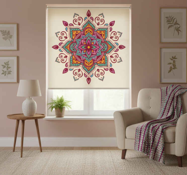 Pinkish mandala bedroom roller blind - TenStickers