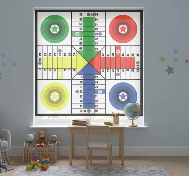 Cortina roller infantil parchís hame - TenVinilo