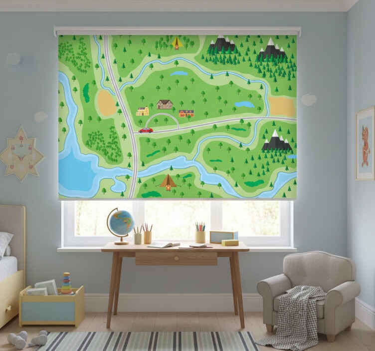 Blind children mountain road map - TenStickers