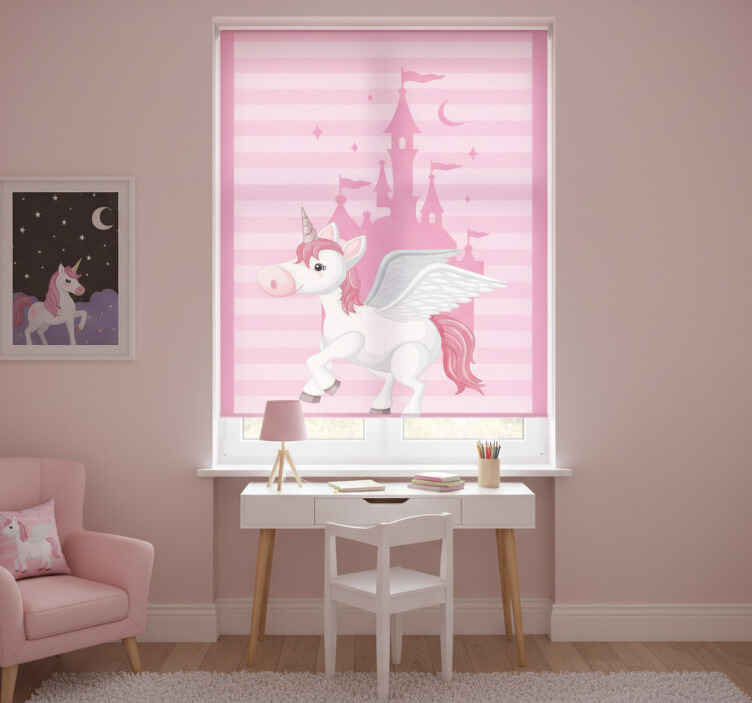 Blind children unicorn with princess castle - TenStickers