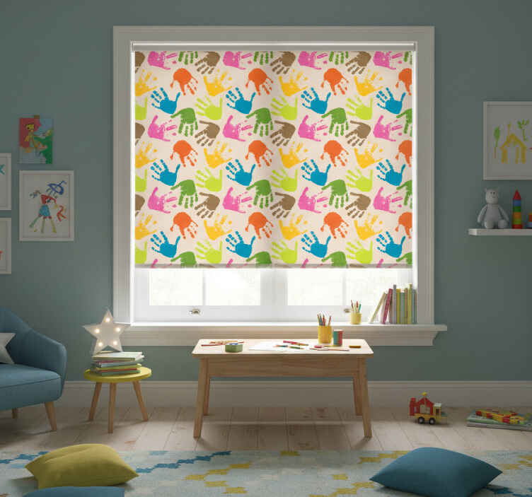 Blind children watercolor hands on beige background - TenStickers