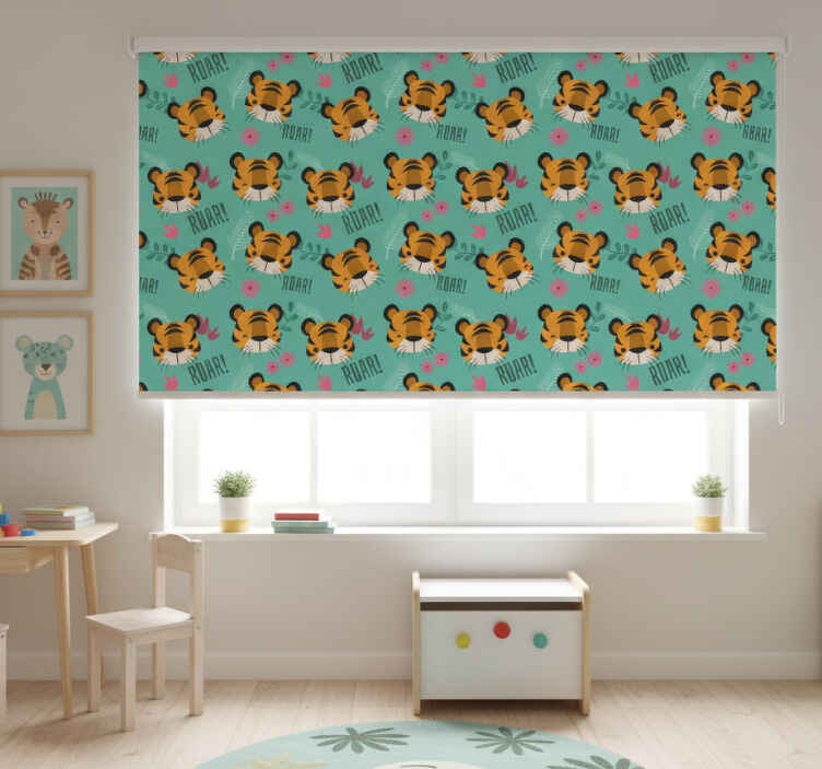 Rollo fenster kinderzimmer mit tigermuster für kinder - TenStickers