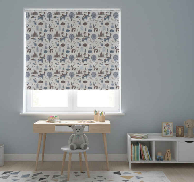 Rolgordijn kinderkamer noordse dieren - TenStickers