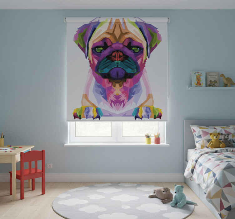 Estor enrollable infantil animales geométricos perro - TenVinilo