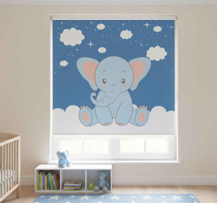 Blind children cute baby cartoon elephant blue - TenStickers