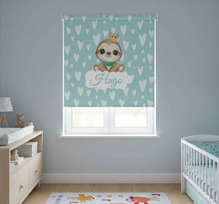Blind children cute sloth for boy with name - TenStickers