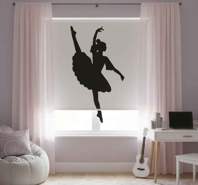 Estor enrollable juvenil vinilo silueta bailarina - TenVinilo