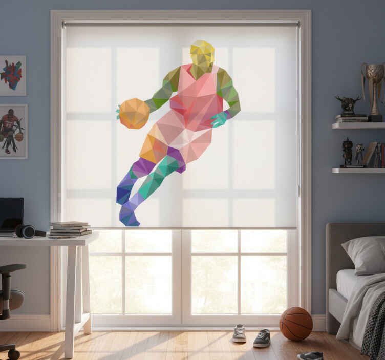 Estor enrollable juvenil baloncesto origami - TenVinilo