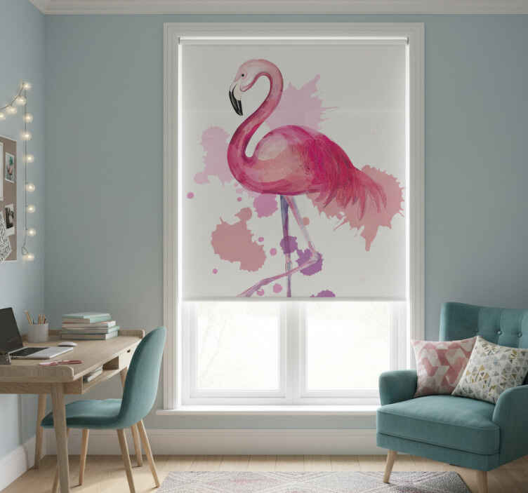 Teenage roller blind vintage flamingo splash colors - TenStickers