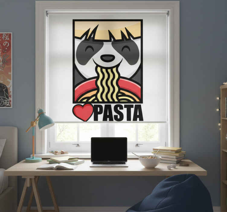 Estor enrollable juvenil panda ama la pasta - TenVinilo