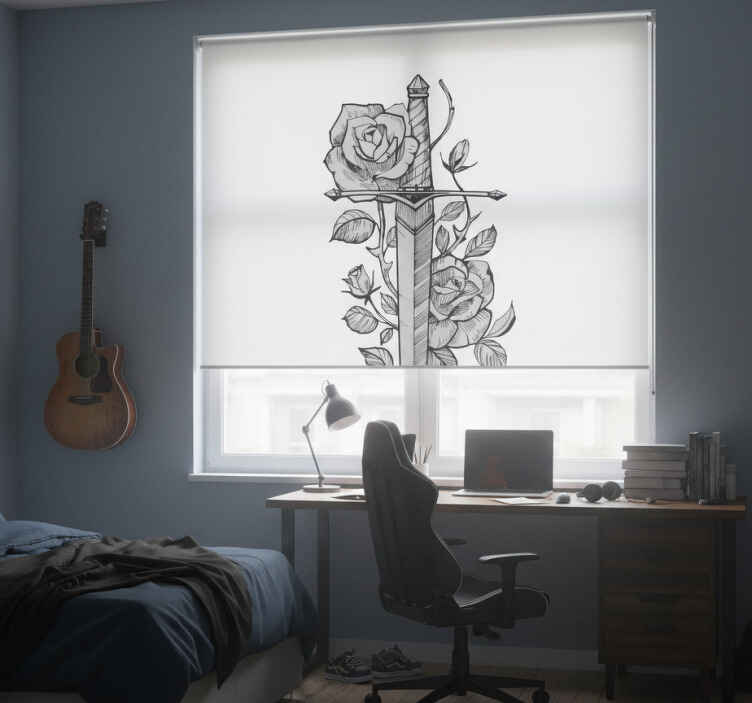Estor enrollable juvenil espada floral - TenVinilo