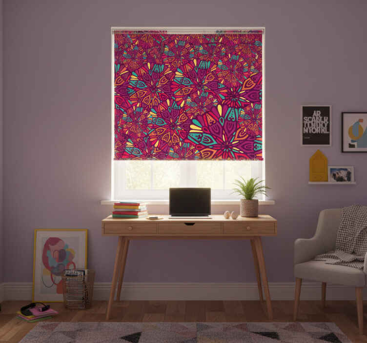 Estor enrollable juvenil mandalas rosados - TenVinilo